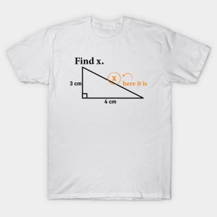 Find X I Found it Funny Math Geometric Triangle Fun T-Shirt